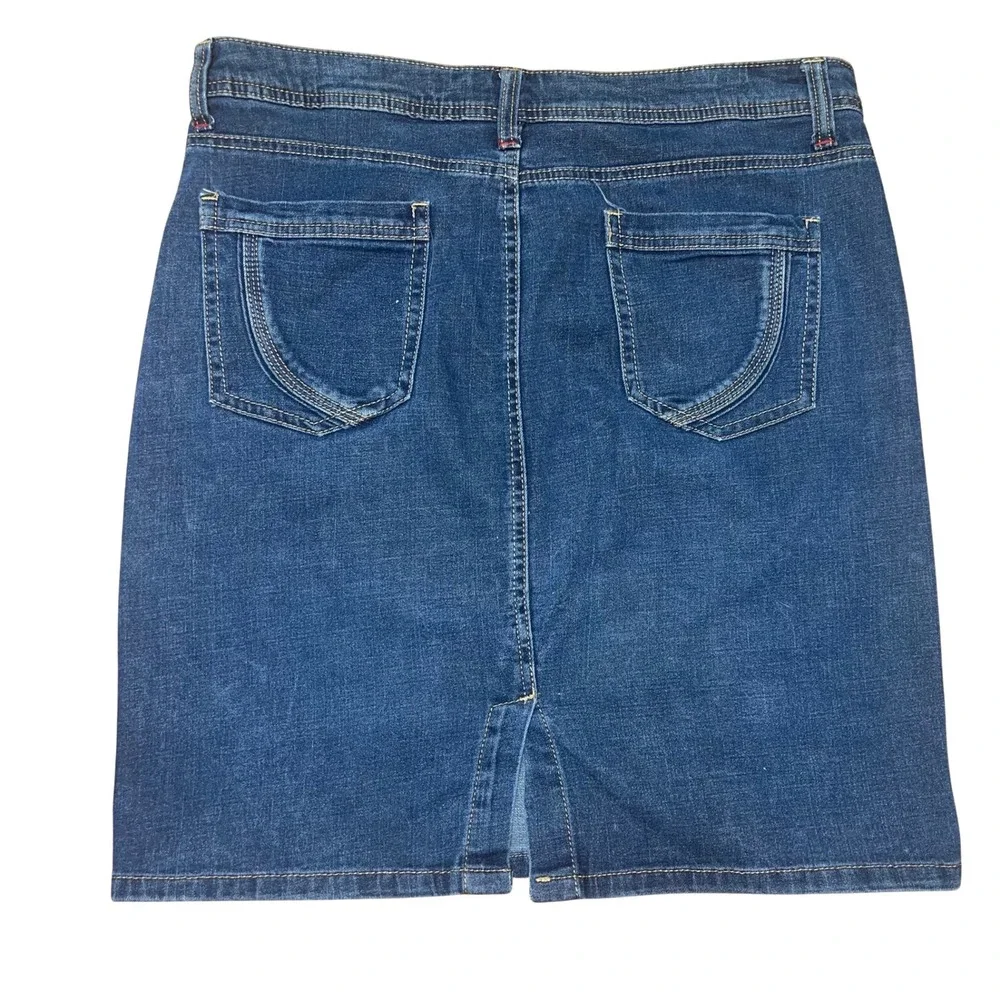 Vintage Y2K Wrangler Denim Jean Skirt Women's Blue 5-Pocket Classic Mid-Length‎